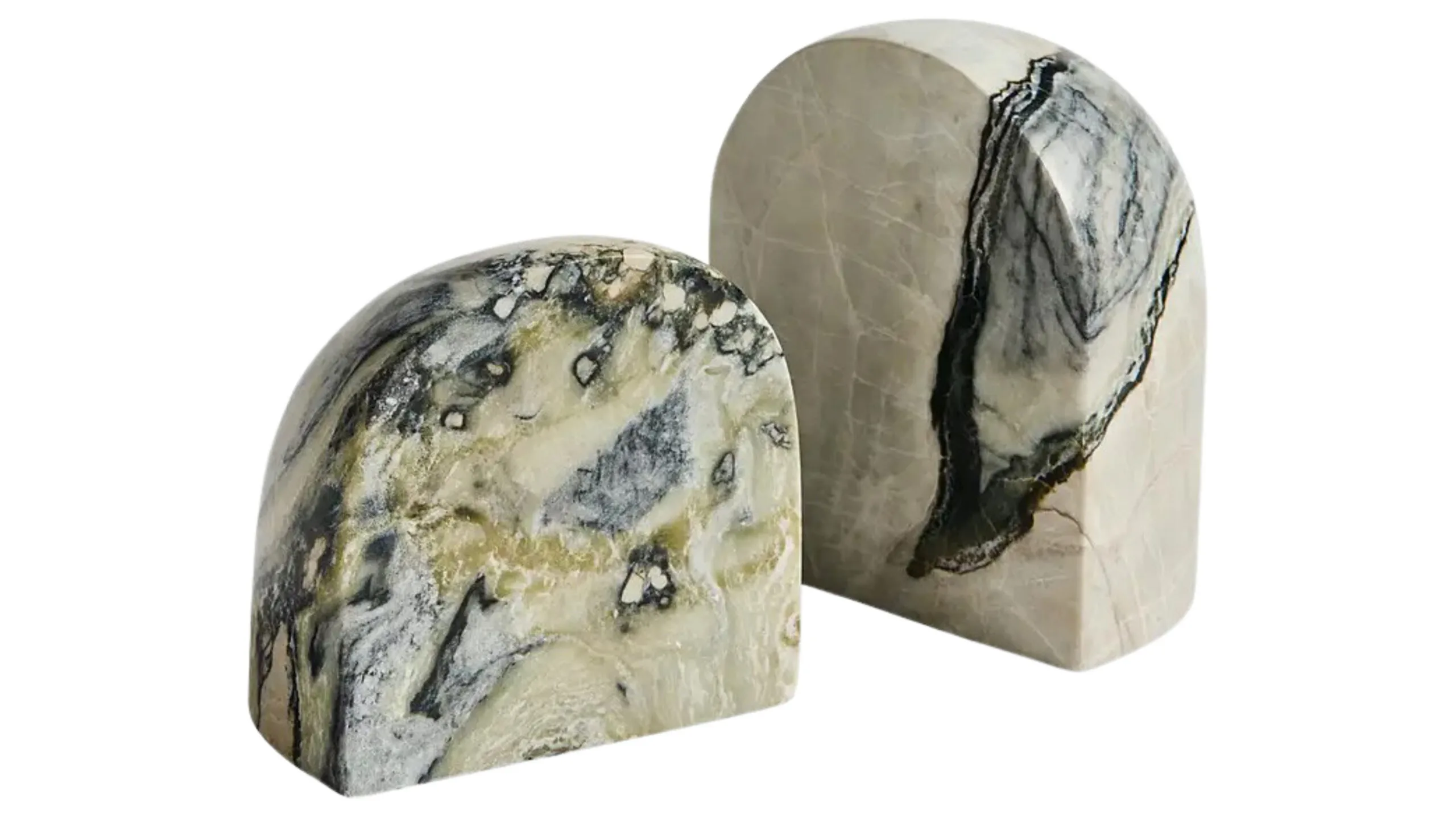 Two marble bookends