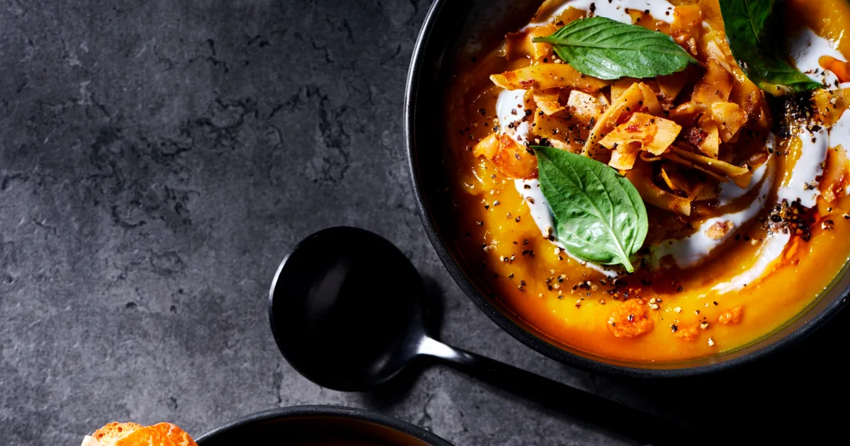 Roasted pumpkin soup with 3 toppings | Home Beautiful