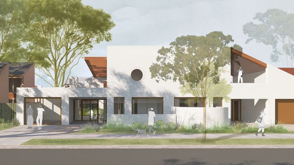 A rendered image of a future neighbourhood designed by Kennedy Nolan