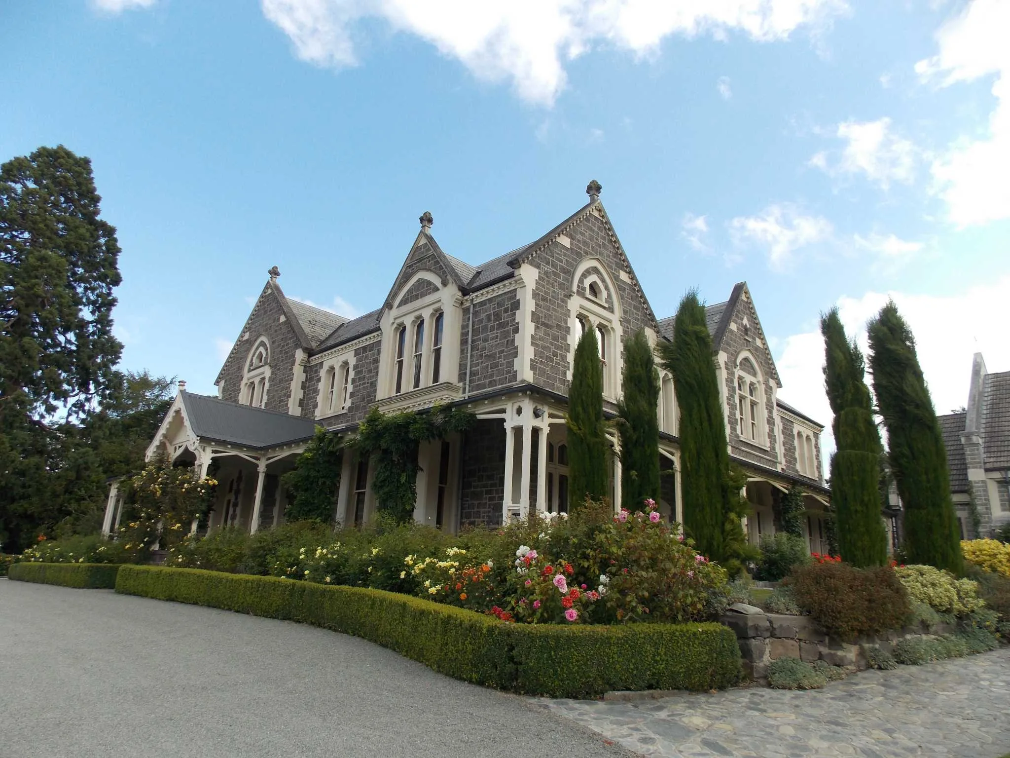 Exterior of Castle Claremont, the heritage manor in Christchurch, New Zealand, where The Traitors Australia season 3 was filmed.