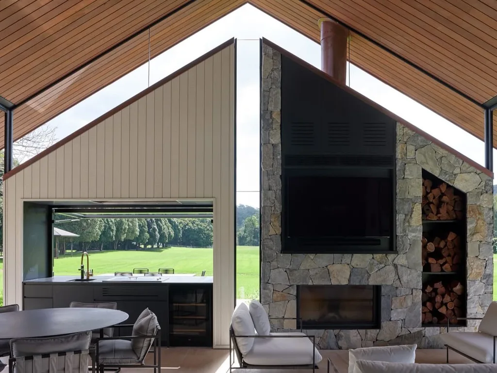 Margot Robbie home Australia Aesthetic Tile and Stone barbecue