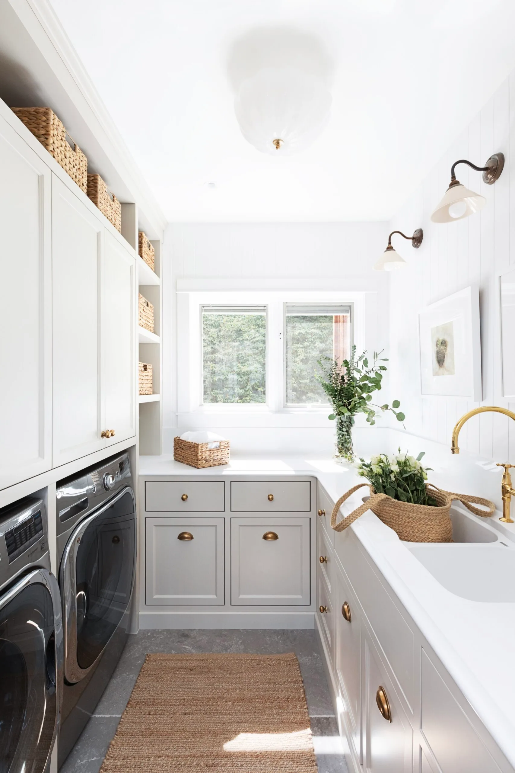 pristine laundry Hamptons-style waterfront home Andrea Rodman of Andrea Rodman Interiors