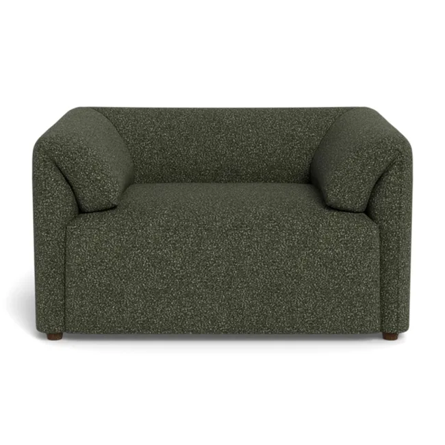 Wide 1.5 seater armchair in forest green