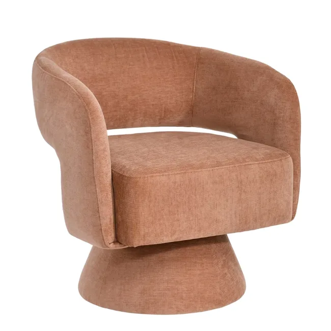 pink velvet swivel armchair