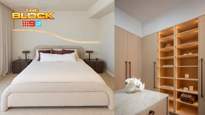 The Block 2026 main bedroom and walk-in robe reveals: One team delivers a near-perfect room