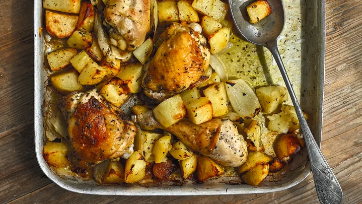 Easy Italian roast chicken with rosemary potatoes