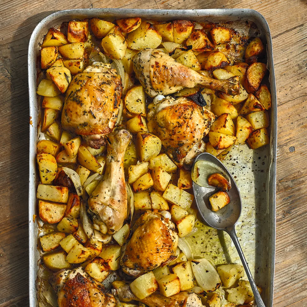 Roast chicken with rosemary potatoes