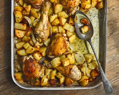 Roast chicken with rosemary potatoes