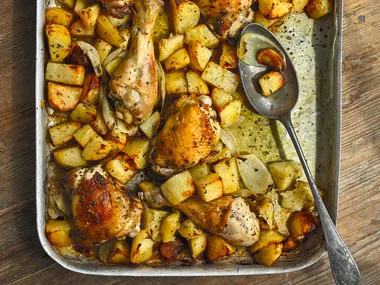 Roast chicken with rosemary potatoes