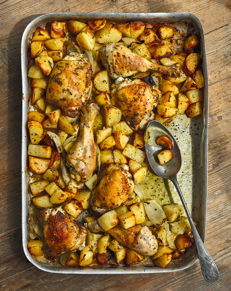 Roast chicken with rosemary potatoes
