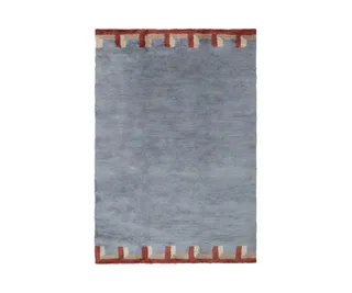 Stillwater Silver Blue Washable Wool Fine Cut Pile Rug