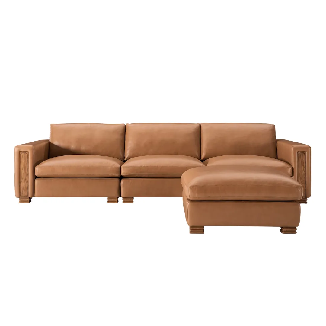 Tan France x Castlery Kagan Leather Sofa with Ottoman