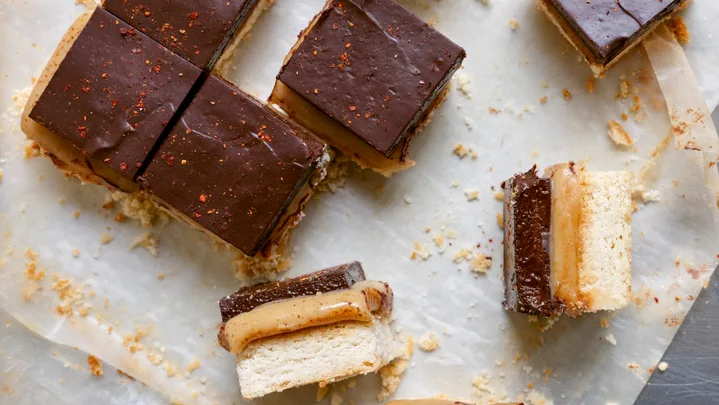 This chocolate caramel slice is straight from heaven