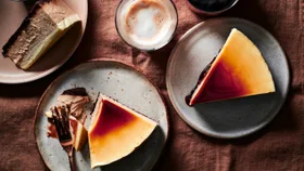 espresso martini cheesecake slices