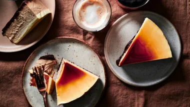 espresso martini cheesecake slices