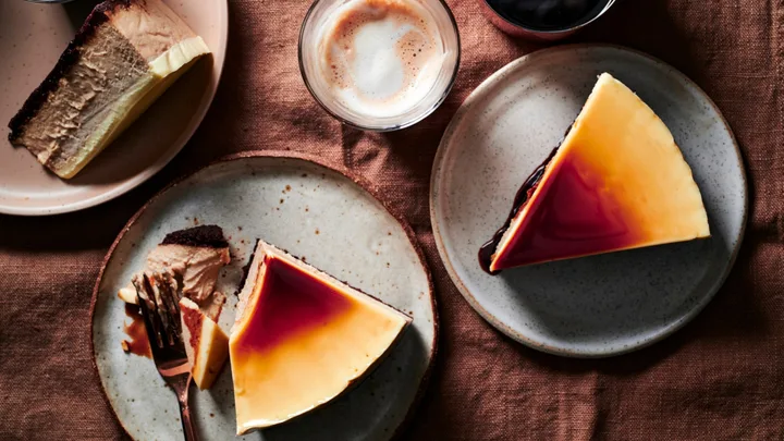 espresso martini cheesecake slices