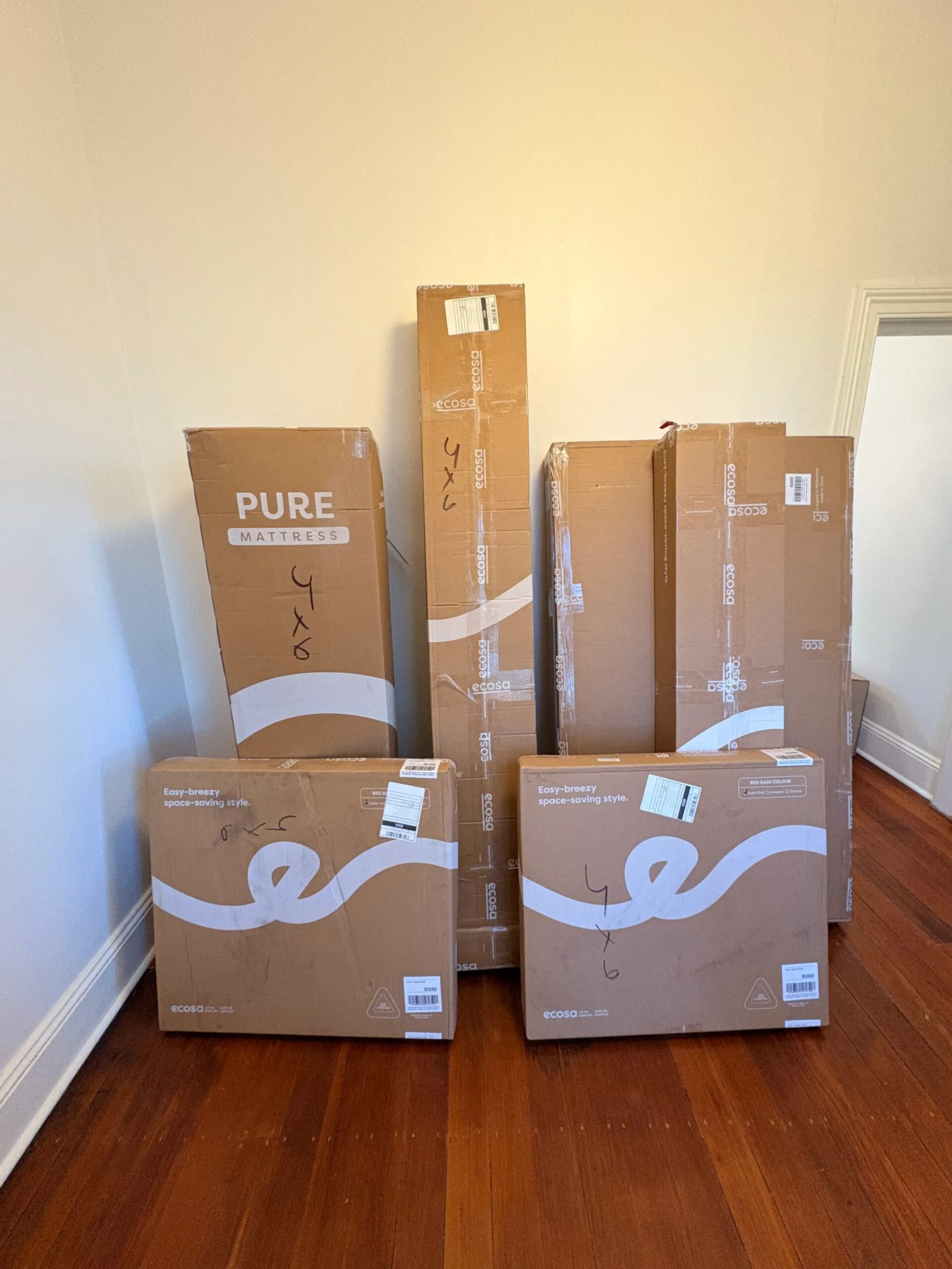 Packaging and boxes from the Ecosa Sierra Storage Bed  + Review
