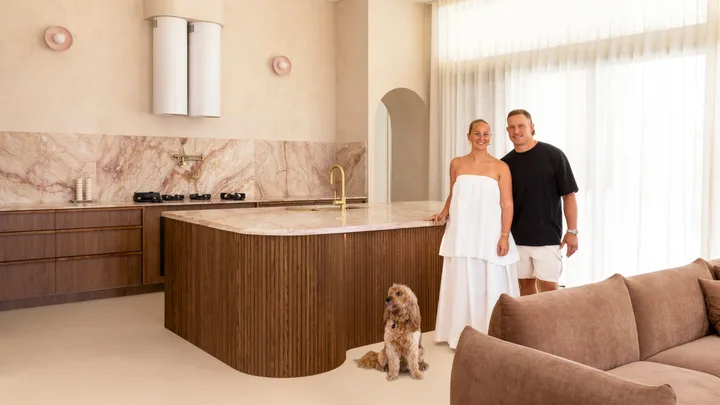 Inside NRL star Reuben Cotter’s dreamy pink Mediterranean-style home