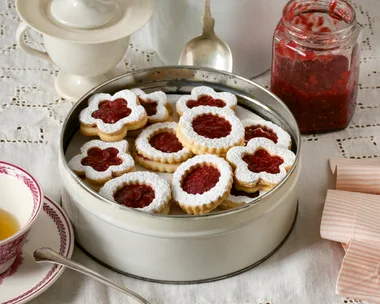 Rose raspberry sandwich biscuits