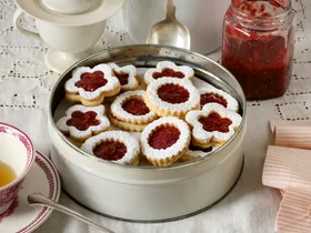 Rose raspberry sandwich biscuits