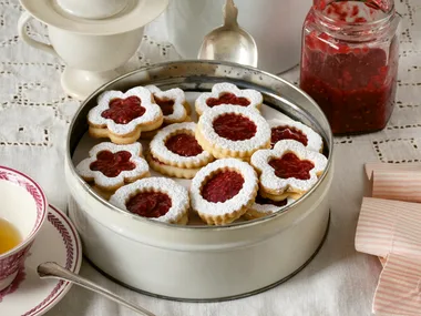 Rose raspberry sandwich biscuits
