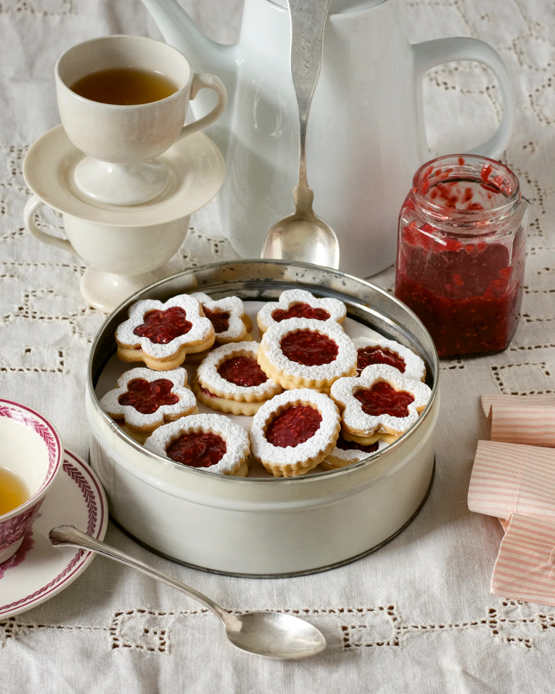 Rose raspberry sandwich biscuits