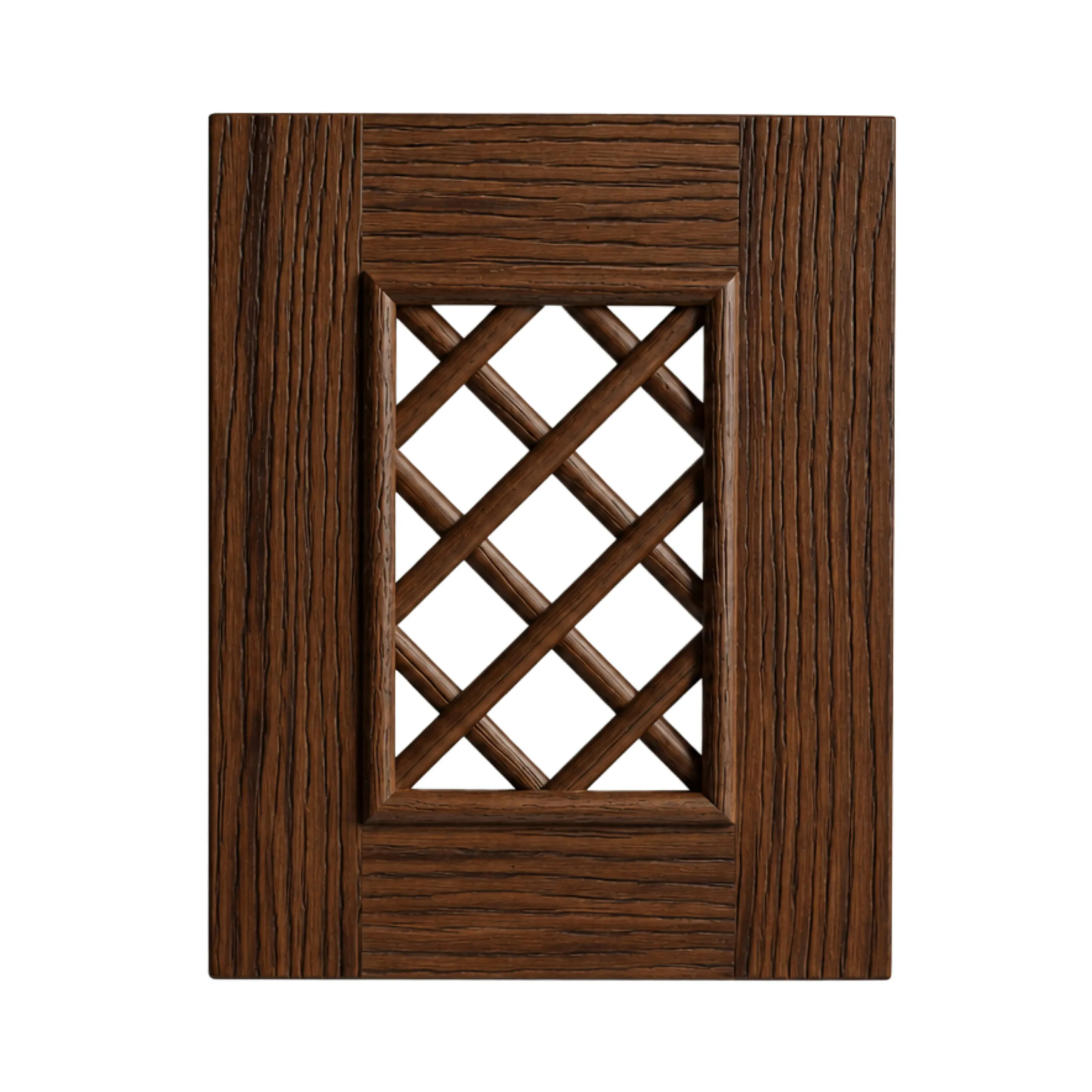 Farmers Doors Weathered Lattice door in Walnut