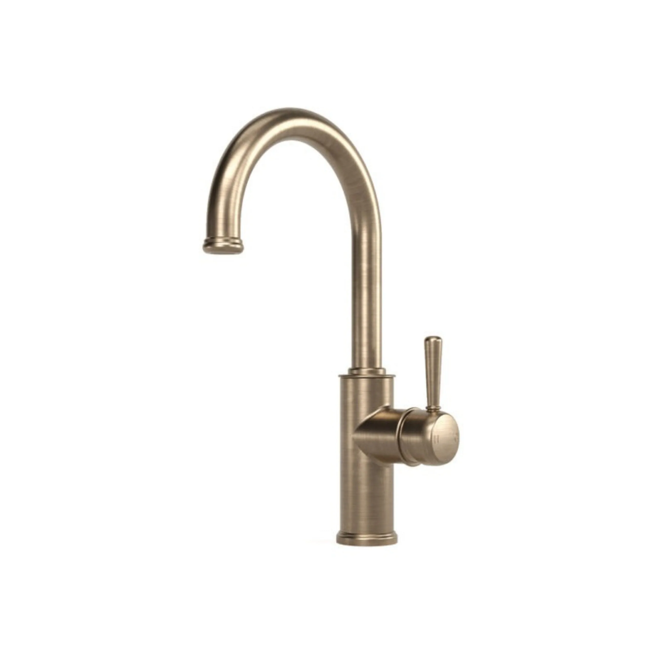 Faucet Strommen curved Cascade Basin Mixer in Raw Brushed Brass