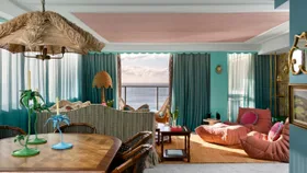 This once-beige Gold Coast apartment is now a colourful Palm Springs-inspired paradise