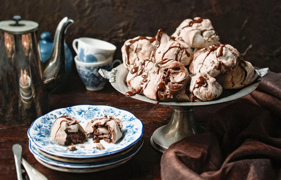 Gooey chocolate meringues Recipe | Home Beautiful