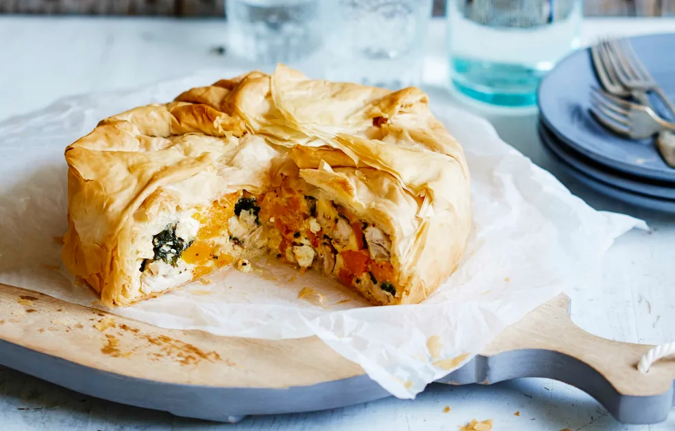 Chicken, pumpkin & feta pie Recipe | Home Beautiful