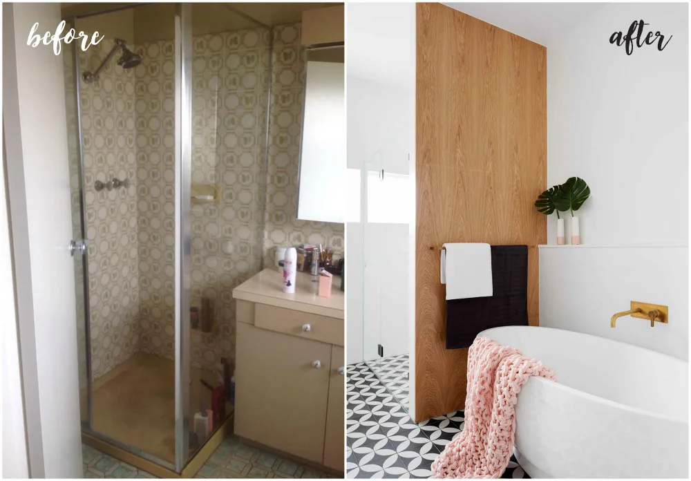 Before and After bathroom renovation