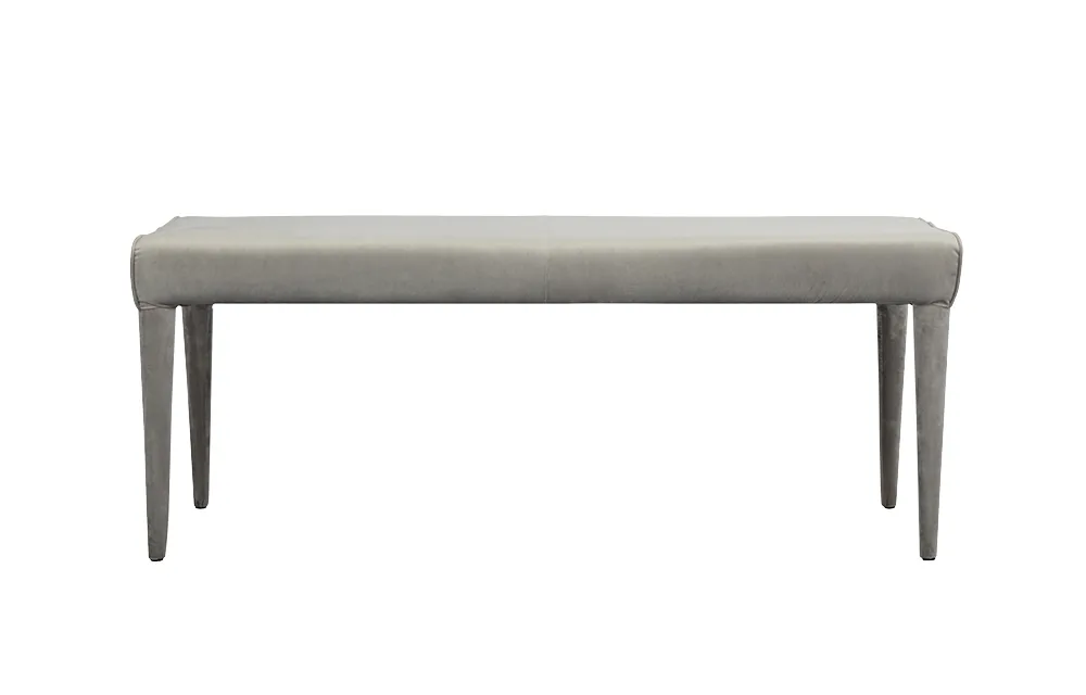 silver velvet bench seat