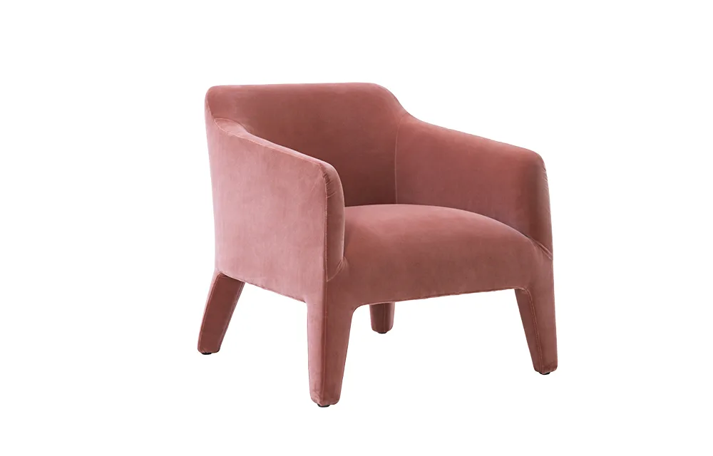 pink velvet armchair