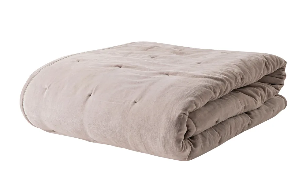 Cotton velvet quilted bedspread