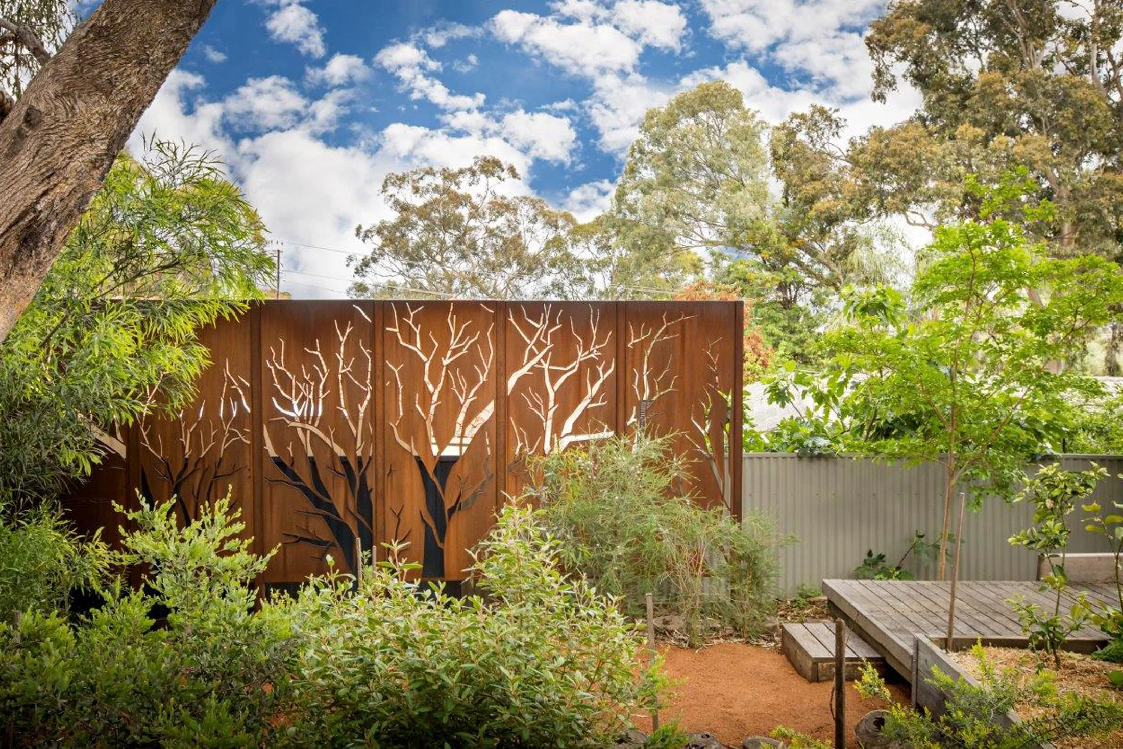 Australian landscape design with corten steel