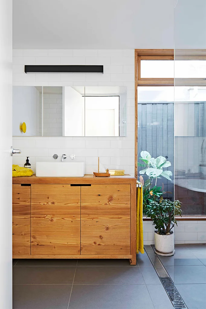 Bathroom with timber vanity