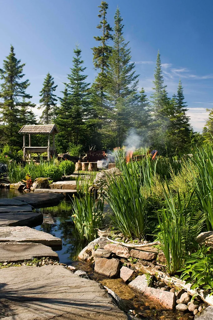 Stepping stone path through garden