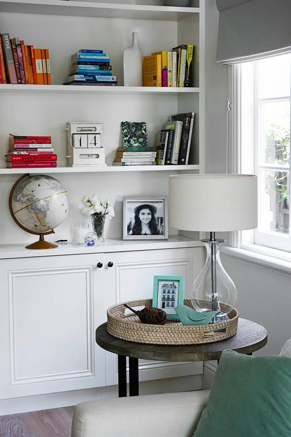 Coffee table in corner