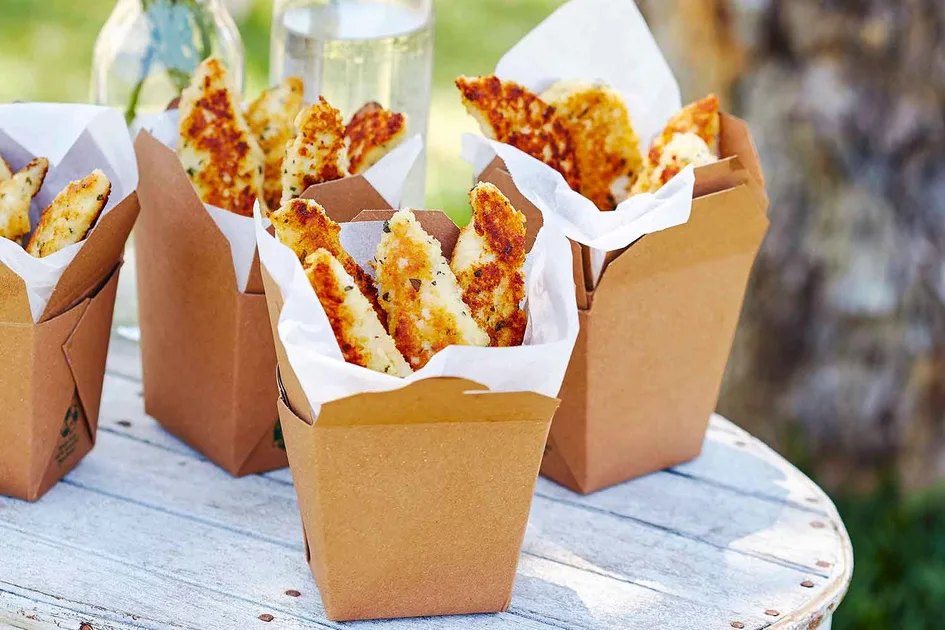 Parmesan crumbed chicken strips Recipe | Home Beautiful