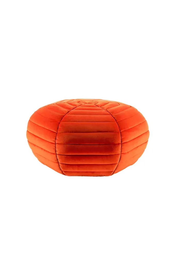 Fogia 'Poppy' quilted ottoman in Orange, Fred International.