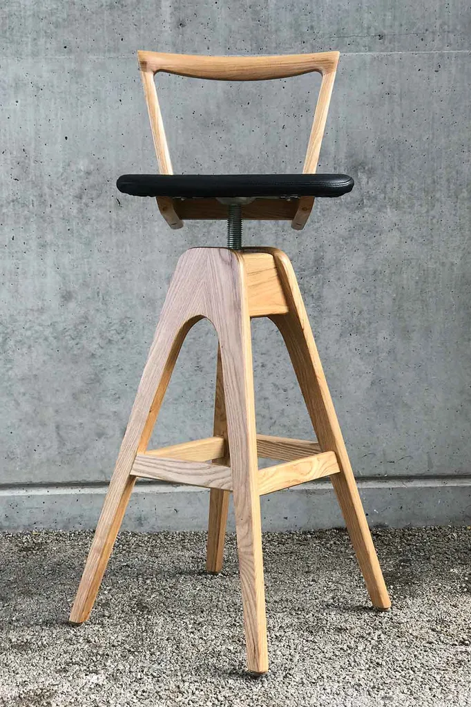 TH Brown Danish bar stool