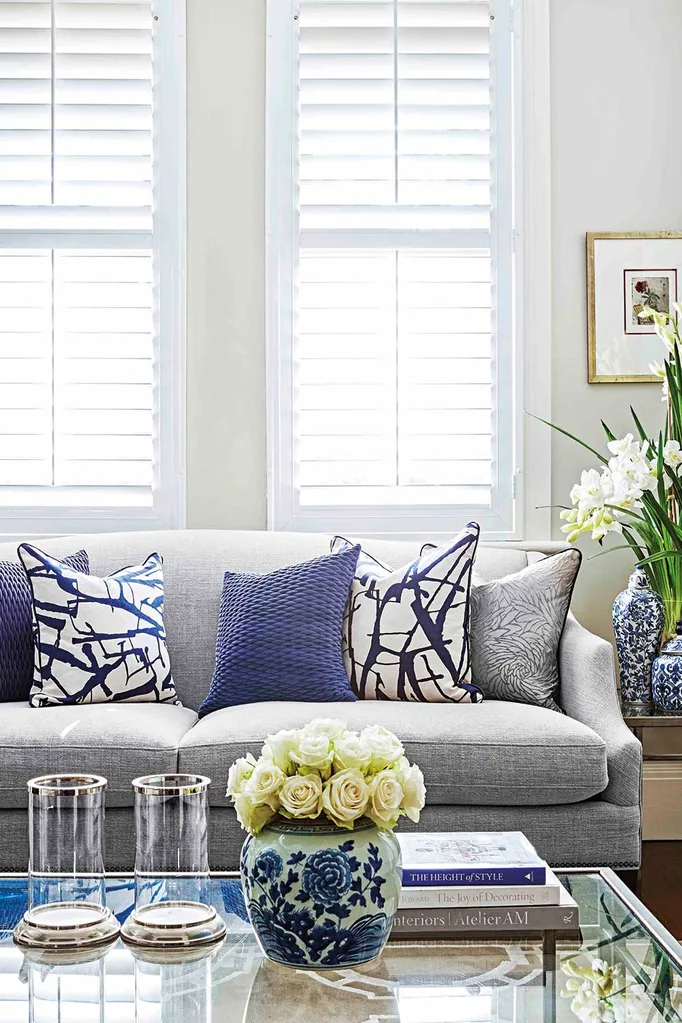 Blue and white living room makeover | Home Beautiful Magazine Australia