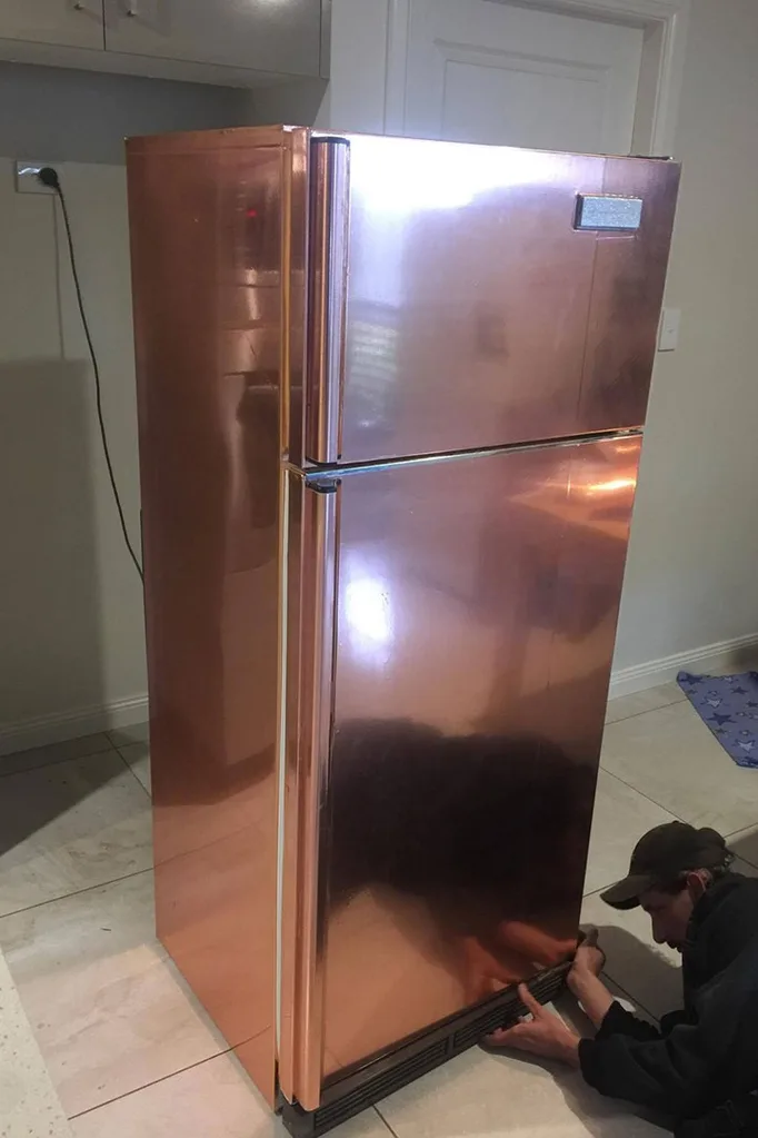 Amazing Kmart hack on fridge for rose gold success | Home Beautiful Magazine Australia