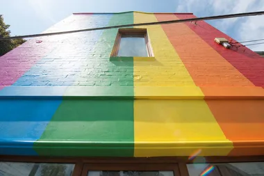 Homeowner paints house in rainbow colours to support the YES vote