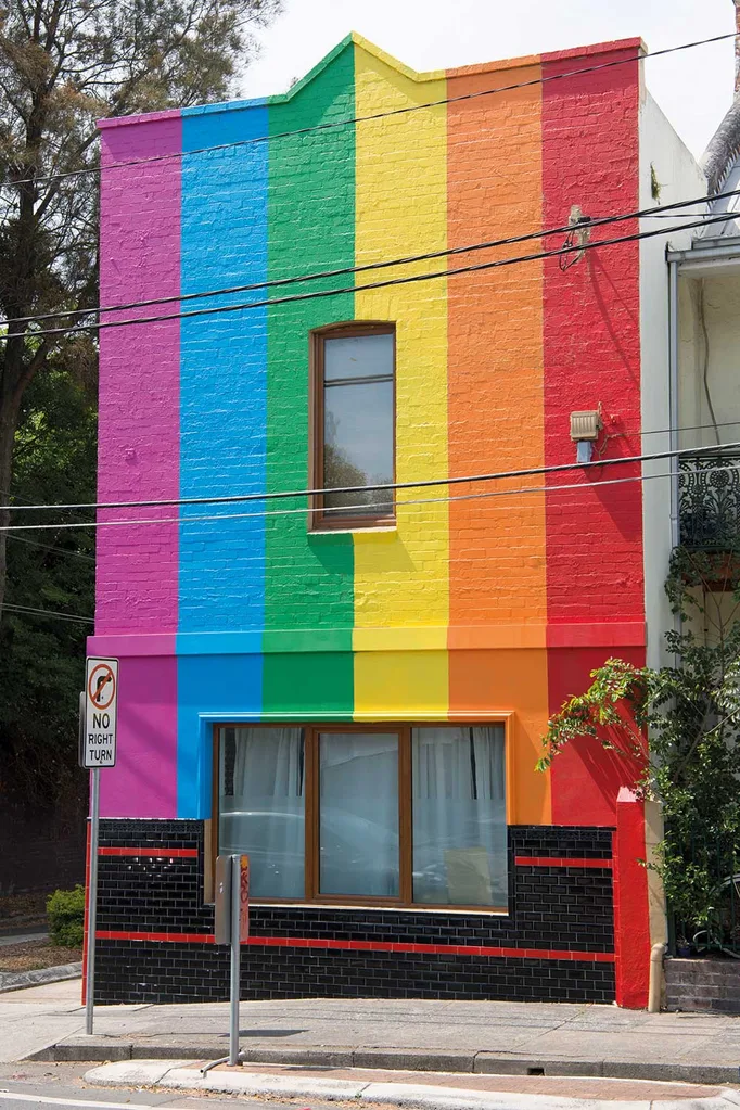 Rainbow house in support of same sex marriage
