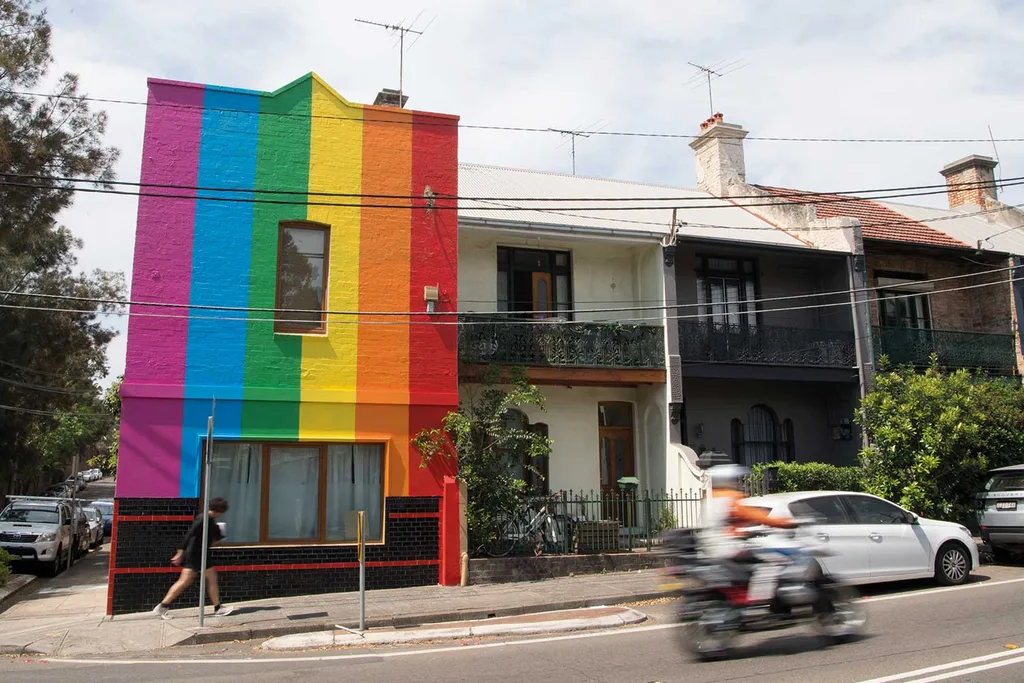 Rainbow house in support of same-sex marriage
