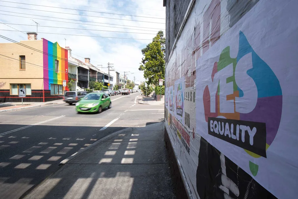 Rainbow house in support of same-sex marriage