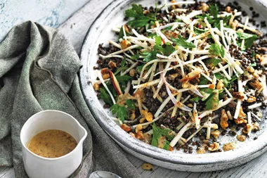 Lentil salad with celeriac and apple