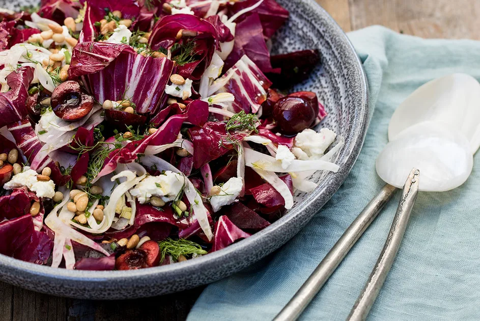 Red salad with crumbled goat's cheese Recipe | Home Beautiful